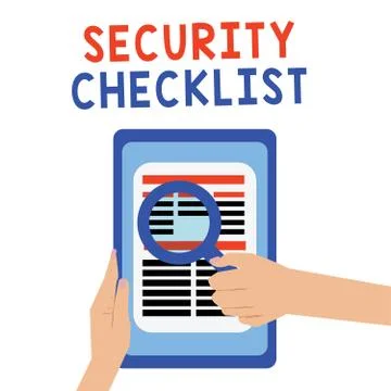 Handwriting text Security Checklist. Concept meaning Protection of Data and Illustrazione stock