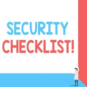 Handwriting text Security Checklist. Concept meaning Protection of Data and Stock Illustration