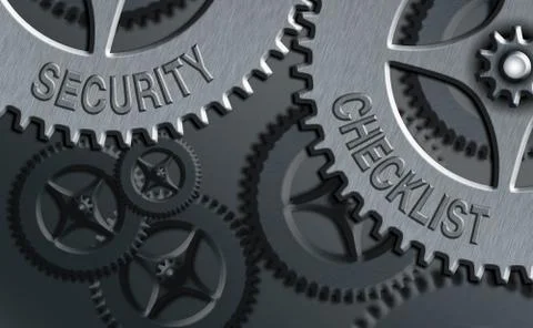Handwriting text Security Checklist. Concept meaning Protection of Data and Stock Illustration