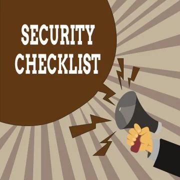 Handwriting text Security Checklist. Concept meaning Protection of Data and 스톡 일러스트