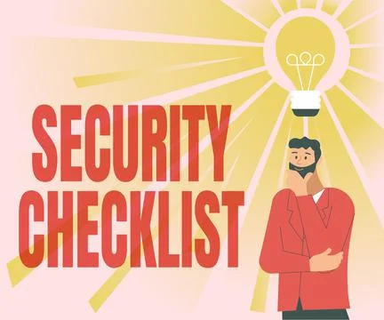 Handwriting text Security Checklist. Conceptual photo Protection of Data and 스톡 일러스트