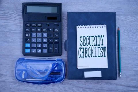 Handwriting text Security Checklist. Word Written on Protection of Data and Stock Photos