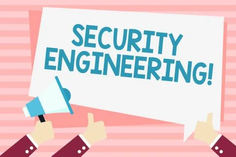 Handwriting text Security Engineering. Concept meaning focus on the security Stock Illustration