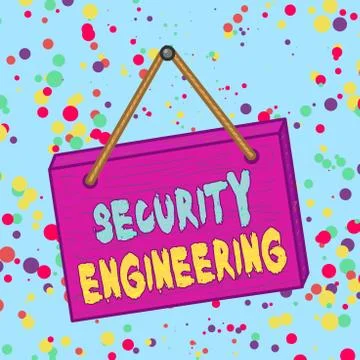 Handwriting text Security Engineering. Concept meaning focus on the security 스톡 일러스트