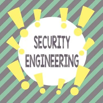 Handwriting text Security Engineering. Concept meaning focus on the security 스톡 일러스트