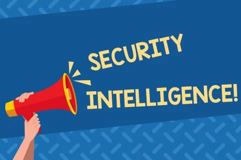 Handwriting text Security Intelligence. Concept meaning protecting an Stock Illustration