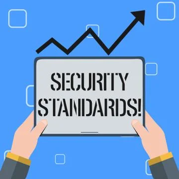 Handwriting text Security Standards. Concept meaning the scope of security Stock Illustration