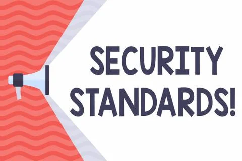 Handwriting text Security Standards. Concept meaning the scope of security Stock Illustration