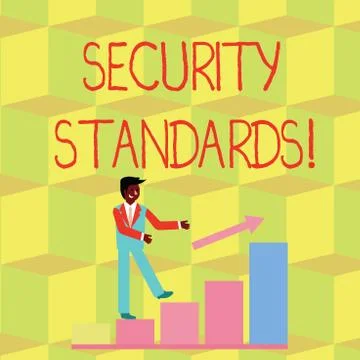 Handwriting text Security Standards. Concept meaning the scope of security Stock Illustration