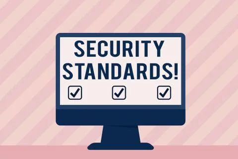 Handwriting text Security Standards. Concept meaning the scope of security Stock Illustration