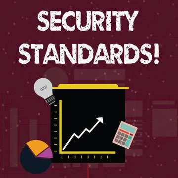 Handwriting text Security Standards. Concept meaning the scope of security Stock Illustration