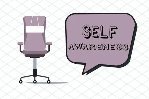 Handwriting text Self Awareness. Concept meaning Consciousness of a person Stock Illustration