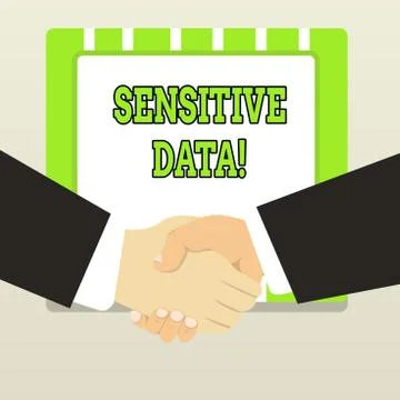 Handwriting text Sensitive Data. Concept meaning information that is protected 스톡 일러스트