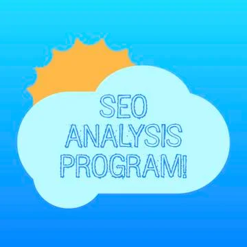 Handwriting text Seo Analysis Program. Concept meaning A tool to use to improve 스톡 일러스트