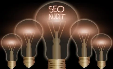 Handwriting text Seo Audit. Concept meaning Search Engine Optimization Stockillustratie