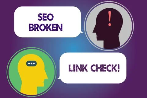 Handwriting text Seo Broken Link Check. Concept meaning Search engine 스톡 일러스트