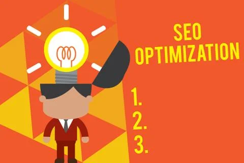 Handwriting text Seo Optimization. Concept meaning process of affecting online Illustrazione stock