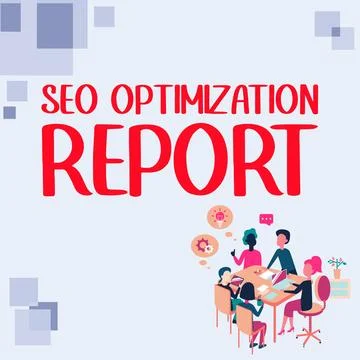 Handwriting text Seo Optimization Report. Internet Concept process of affecting Illustrazione stock