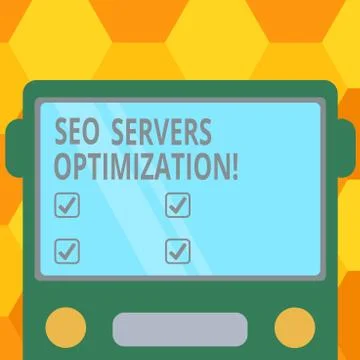 Handwriting text Seo Servers Optimization. Concept meaning SEO network working Stockillustratie