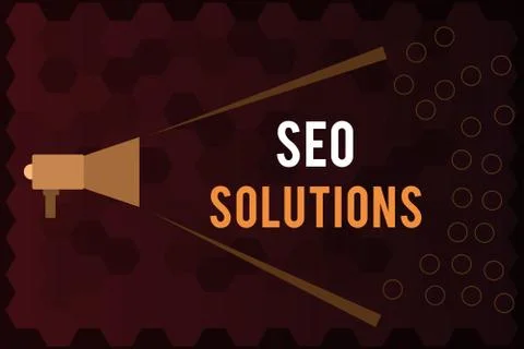 Handwriting text Seo Solutions. Concept meaning Search Engine Result Page イラスト素材