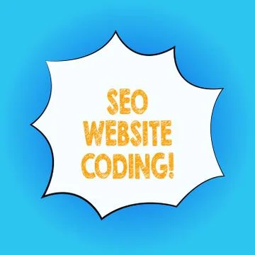 Handwriting text Seo Website Coding. Concept meaning create site in way make it Stock Illustration