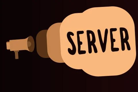 Handwriting text Server. Concept meaning computer program which manages access 스톡 일러스트