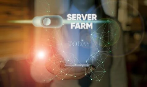 Handwriting text Server Farm. Concept meaning a group of computers acting as Stock Photos