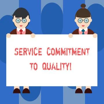 Handwriting text Service Commitment To Quality. Concept meaning Excellent high 스톡 일러스트