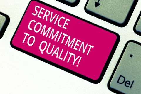 Handwriting text Service Commitment To Quality. Concept meaning Excellent high 写真素材