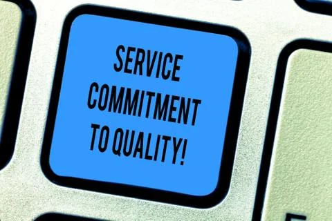 Handwriting text Service Commitment To Quality. Concept meaning Excellent high 写真素材