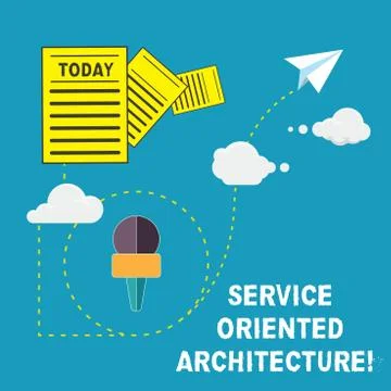 Handwriting text Service Oriented Architecture. Concept meaning Central Illustrazione stock