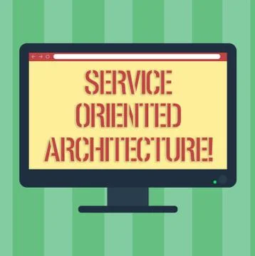 Handwriting text Service Oriented Architecture. Concept meaning Central Illustrazione stock