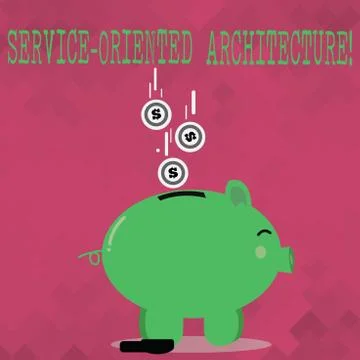 Handwriting text Service Oriented Architecture. Concept meaning services comm Stockillustratie