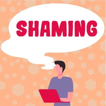 Handwriting text Shaming. Internet Concept subjecting someone to disgrace Stock Illustration