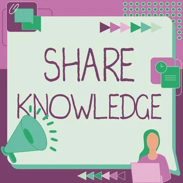 Handwriting text Share Knowledge. Business idea teaching others what I learnt Stock Illustration