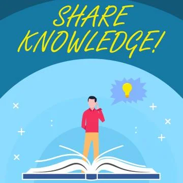 Handwriting text Share Knowledge. Concept meaning exchanged among showing Stock Illustration