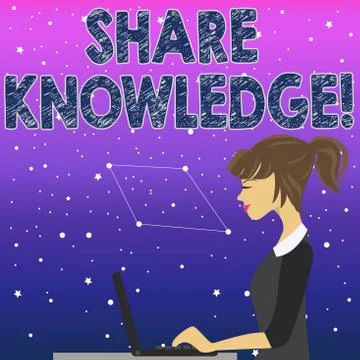 Handwriting text Share Knowledge. Concept meaning exchanged among showing Stock Illustration