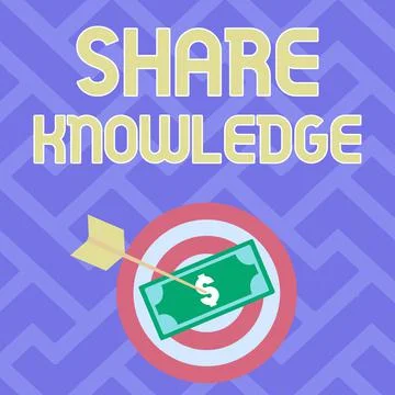 Handwriting text Share Knowledge. Word for activity through which knowledge is Stock Illustration