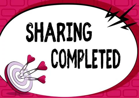 Handwriting text Sharing Completed. Word for to bring to an end and especially 스톡 일러스트
