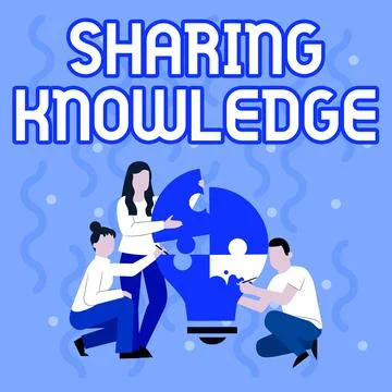 Handwriting text Sharing Knowledge. Business overview knowledge is exchanged Stock Illustration