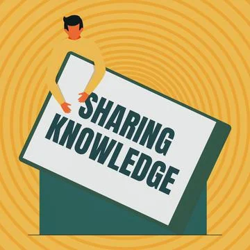 Handwriting text Sharing Knowledge. Business concept knowledge is exchanged Stock Illustration