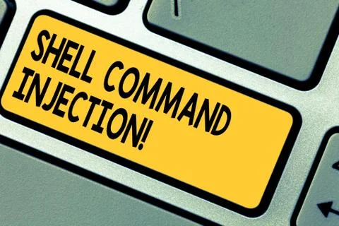 Handwriting text Shell Comanalysisd Injection. Concept meaning used by hackers Stock Photos