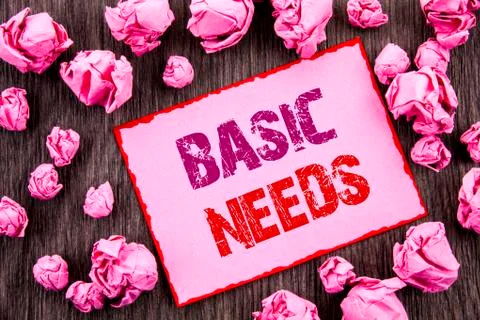 Handwriting text showing Basic Needs. Business photo showcasing Health In Dev 스톡 일러스트