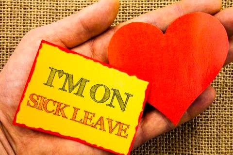 Handwriting text showing I m am On Sick Leave. Business concept for Vacation  Stock-Illustration