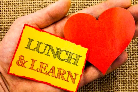 Handwriting text showing Lunch And Learn. Business concept for Presentation T Illustrazione stock
