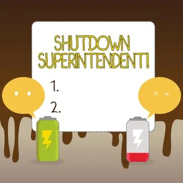 Handwriting text Shutdown Superintendent. Concept meaning demonstrating who a Stock Illustration