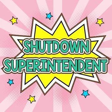 Handwriting text Shutdown Superintendent. Conceptual photo person who manages イラスト素材