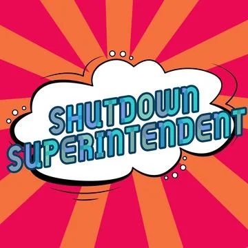 Handwriting text Shutdown Superintendent. Conceptual photo person who manages Illustrazione stock