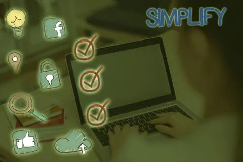 Handwriting text Simplify. Concept meaning make something simpler or easier to Stock Photos