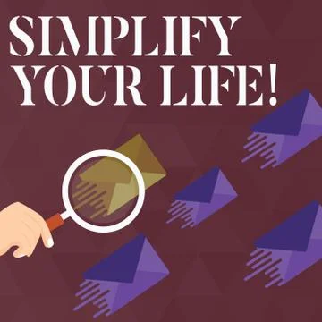 Handwriting text Simplify Your Life. Concept meaning focused on important and Ilustración de archivo